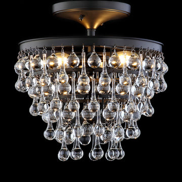 Toronto Metal/Crystal LED Flush Mount - JONATHAN Y